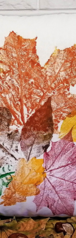 Malowana poduszka ~ jesienne liście