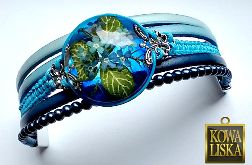 Remember V - bransoleta z żywicy i rzemieni