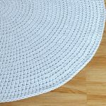 Dywan jasnoszary, okrągły, ze sznurka bawełni - Wykonany z pełną starannością