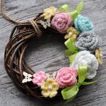 Pastelowy wianek z różami - 