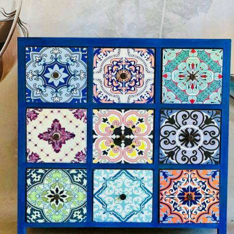 Komoda, szafka kolorowa, styl boho, meble artystyczne, unikat, art