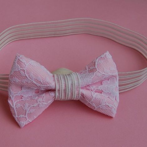 Opaska niemowlęca "Koronkowa kokardka"