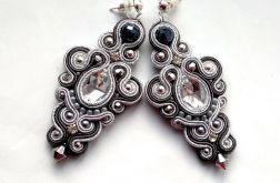 Kolczyki Szaro-grafitowo-srebrzyste