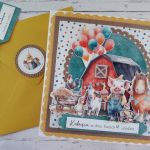 Kartka urodzinowa dla dziecka „Urodziny na farmie”, personalizacja - Tył koperty z ozdobnym kółeczkiem