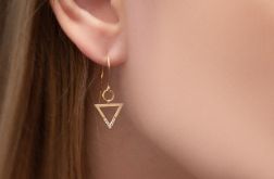 Wiszące kolczyki pozłacane z cyrkoniami Micro Pave