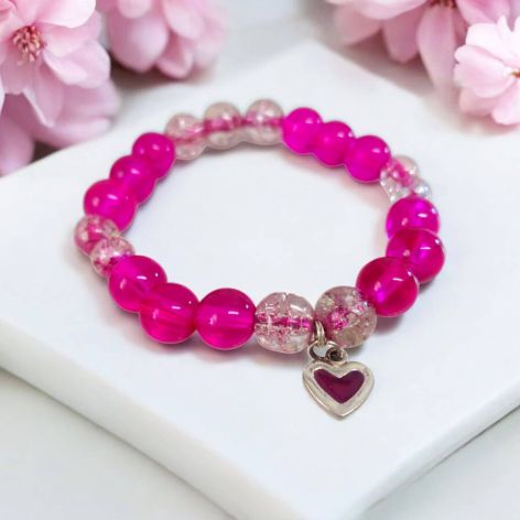 Bransoletka na gumce fuksja