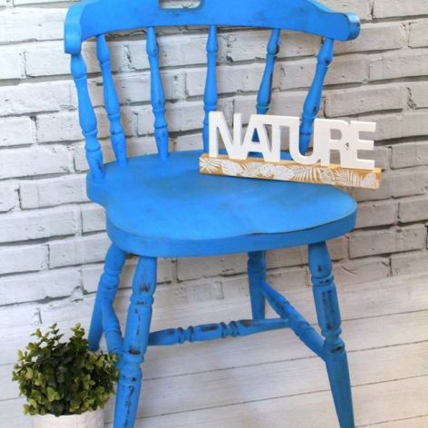 Krzesło shabby chic, kolor niebieski