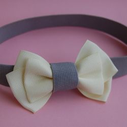 Opaska niemowlęca - Złamana biel z szarym