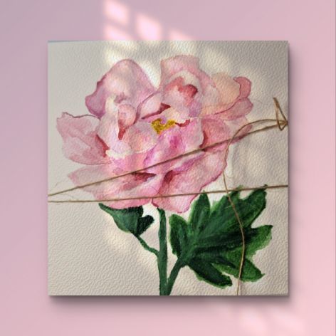 Kartka okolicznościowa na każdą okazję z kwiatem piwonii