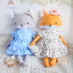 Lisek Pola przytulanka w błękitnej sukience - 