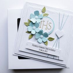 Elegancka kartka na Komunię personalizowana 