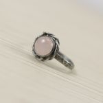 Kwarc różowy i srebro - pierścionek 2716 - pierścionek z kwarcem