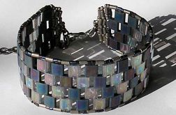 bransoletka miyuki Tila szachownica szarości