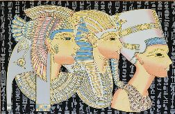 Papirus, Kleopatra Tutanchamon Nefertiti , 60x40 cm, obraz, Oryginalny 100%, Egipt, papier papirusowy 37