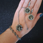 3-Elementowy Komplet "Black Diamond" - trzyelementowy komplet biżuterii