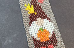 Skrzat Krasnal z dyną ciemny - Brelok zawieszka do kluczy torebki