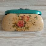 Etui z różami i aniołkami - Handmade pokrowiec na okulary