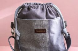 Szara listonoszka z kominem patchwork plecionka