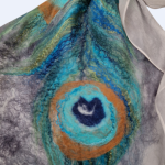 SZAL SZALIK jedwabno wełniany PAW - Prezent dla niej