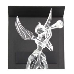 Anioł z trąbką ażurowy szklany stojący (24 cm)