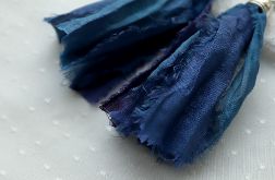 Kolczyki z niebieskim jedwabiem sari