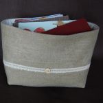 Lniany  woreczko - koszyczek - 