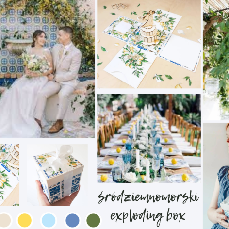 Kartka ślub pudełko greckie wesele podróżnicy