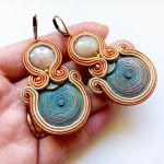 Beige kolczyki sutaszowe - 