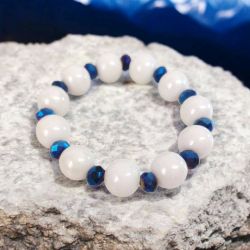 Bransoletka na gumce kryształki granat