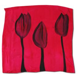 Ręcznie malowana chusta Jedwabna -Tulipany