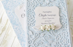 Pamiątka chrztu świętego na niebiesko V