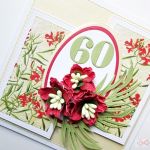 Kartka URODZINOWA kremowo-czerwona - KArtka na urodziny z czerwonymi kwiatami