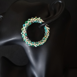 Duże Zielone Kolczyki Koła