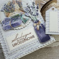 Kartka urodzinowa z lawendą