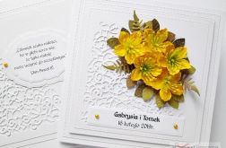 Kartka ŚLUBNA z żółtymi kwiatami