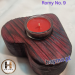 Świecznik drewniany serce bordowy Romy No. 9 - 