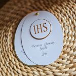 Zaproszenie na Pierwszą Komunię Świętą – Owalne, ze Złotymi Zdobieniami  - 2