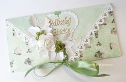 Kopertówka, kartka ślubna zielona