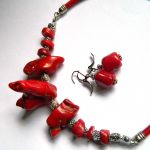 Koral czerwony, naturalny, unikatowa biżuteria - 
