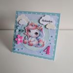 Kartka ręcznie robiona na urodziny jednorożec 2 - Kartka ręcznie robiona na urodziny jednorożec 2