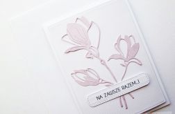 Kartka NA ŚLUB - jasnoróżowe kwiaty