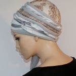 lekki turban MROŹNY - wiązanie z boku głowy