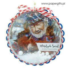 Medalion Dziadek z liskiem i zającem zawieszka Boże Narodzenie
