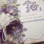 Kartka w fioletach do pudełka - Z boku