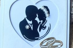 235,kartka ślubna z młodą parą