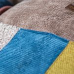 Patchworkowy pudroworóżowy workoplecak z kieszeniami - 