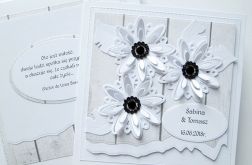 Kartka ŚLUBNA z białymi kwiatami