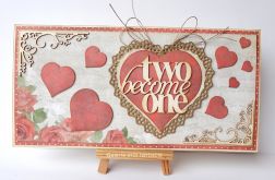 Kartka ślubne z serduszkami