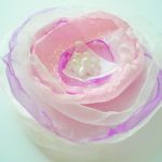 Broszka kwiat  różowy z liliowym - broszka kwiat z materiału