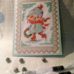Kartka bożonarodzeniowa -Dziewczynka z wiankiem - widok kartki